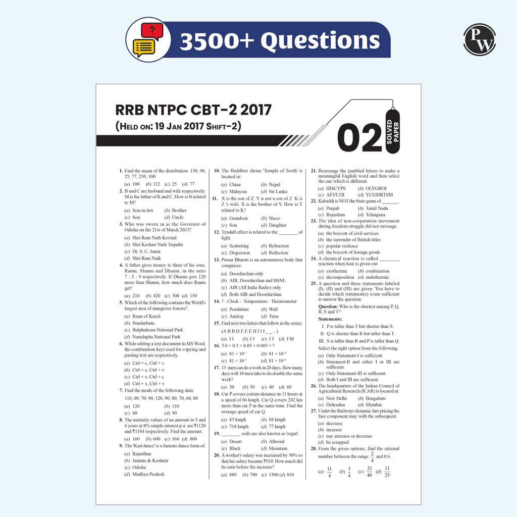 RRB NTPC CBT-2 (Non-Technical Popular Categories) 20 Practice Sets & 10 Solved PapersFor 2025 Exam English