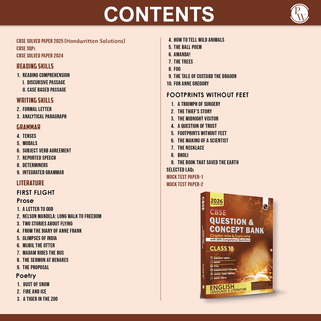 CBSE Question & Concept Bank (QCB) Class 10 English Language & Literature Chapter-wise and Topic-wise Solved Questions For 2026 Exams with 50% Competency Based Question