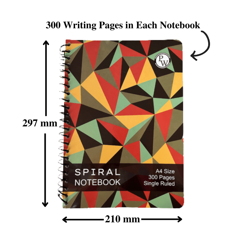 PW Spiral Notebook | 300 Pages | Ruled