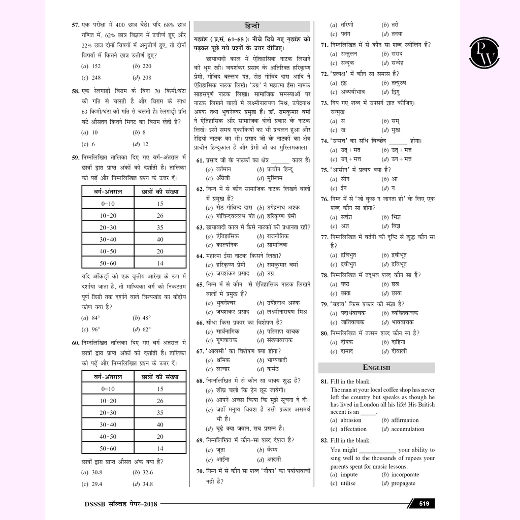 DSSSB PRT Primary Teacher 25 Yearwise Past Papers (2022-2014) Hindi | 5000+ PYQ | Reasoning, General Awareness Maths, English, Hindi, and Pedagogy For Exam 2025-26