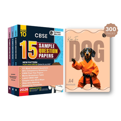 CBSE 15 Sample Question Papers Class 10 Science, Maths (Standard) & English Combo Set of 3 Books For 2026 Board Exam and 300 page A4 ruled notebook