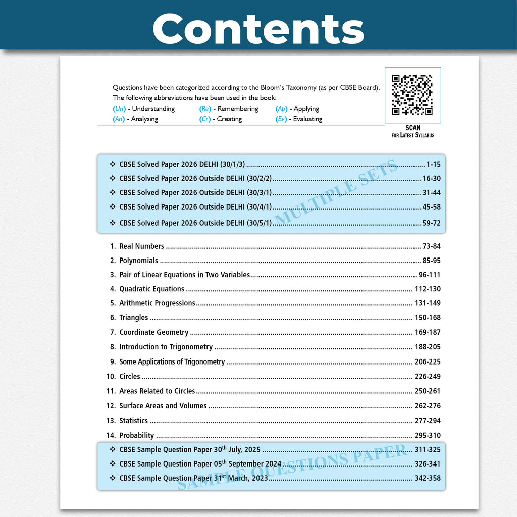 PW CBSE Class 10  Maths (Standard) PYQ Chapter-wise, Topic-wise & Typewise 10 Years Solved PYQs (2026-2016) with 5 Multiple Sets of 2026 For 2027 Board Exams | Concept Maps, Competency Tagging, NCERT References