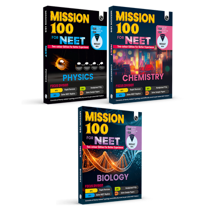 Mission 100 Physics, Chemistry and Biology Combo Set of 3 Books For NEET UG 2026 Exams | Chapterwise Revision & Practice with Sample Papers and Handpicked Past Year Questions (PYQ)