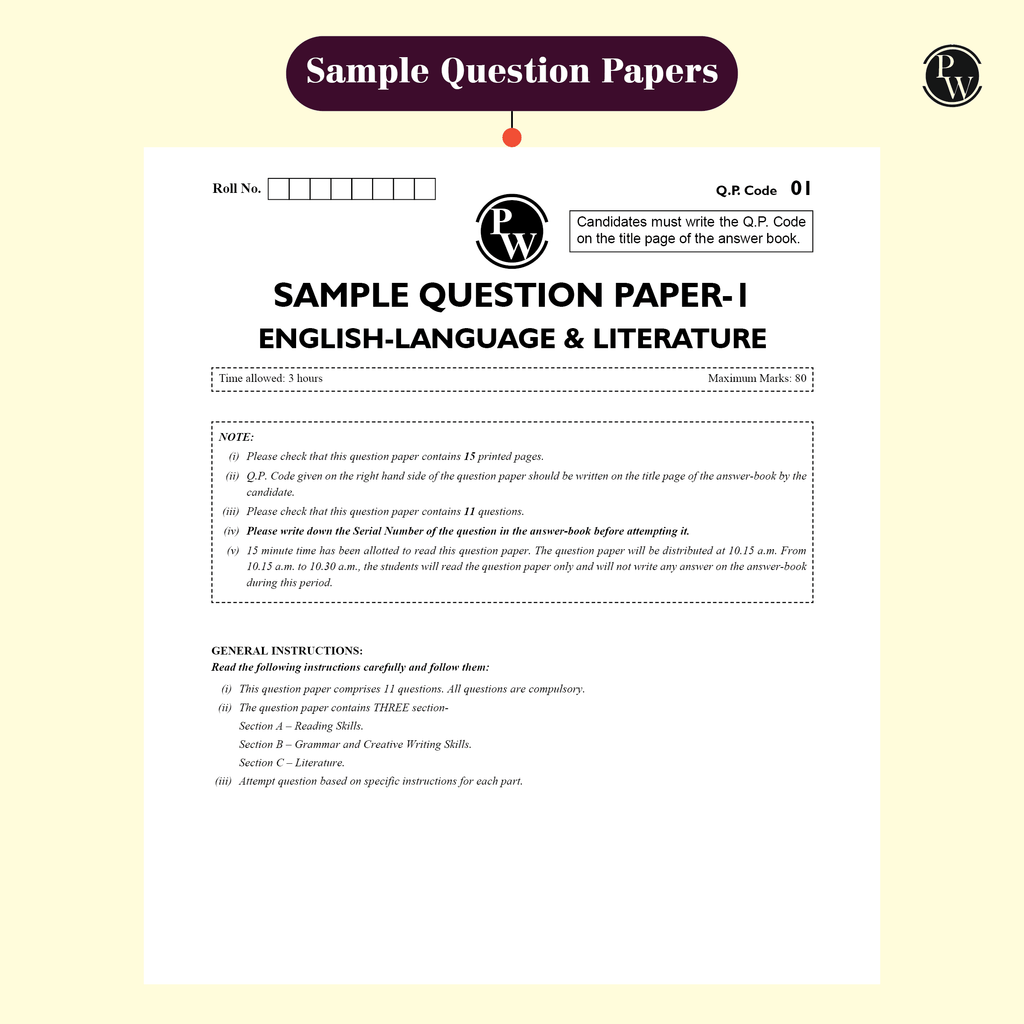 CBSE 15 New Pattern Sample Question Papers Class 10 English For 2025 Exam with 50 Percent Competency Based Questions 100 Most Probable Questions