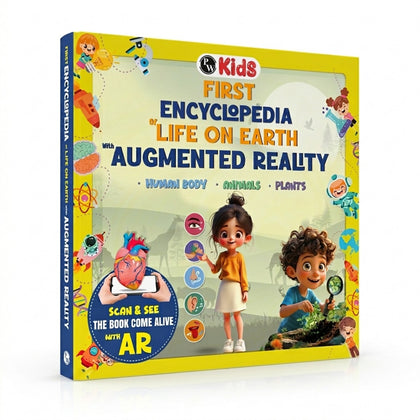 First Encyclopedia Life on Earth with AR (Augmented Reality) - Human Body, Animals & Plants For Kids, Early Learning Activity Book, Encyclopedia For Kids