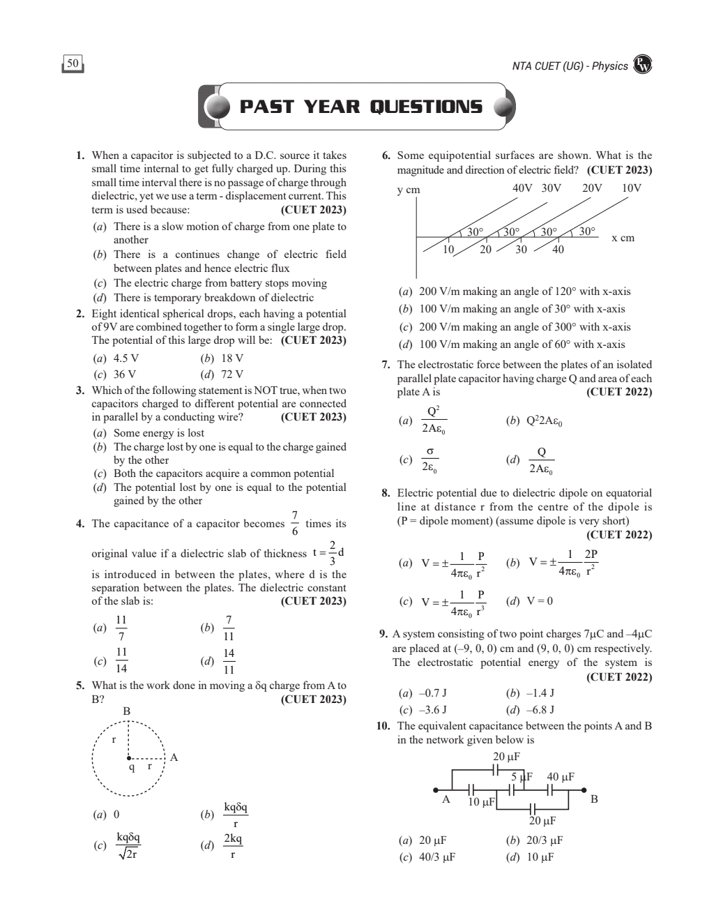 CUET (UG) Physics Chapterwise & Topicwise Question Bank (2023- 2024) with Complete NCERT Crux, CUET PYQs (2022-2023) Past Year Questions and Mock Test I For Central Universities Entrance Test 2024-2nd edition