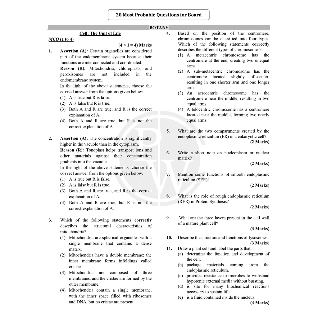 CBSE Class 11 Chapterwise 20 Most Probable Questions Physics, Chemistry, Biology and Mathematics For 2026 Exams | NCERT References & Detailed Explanations
