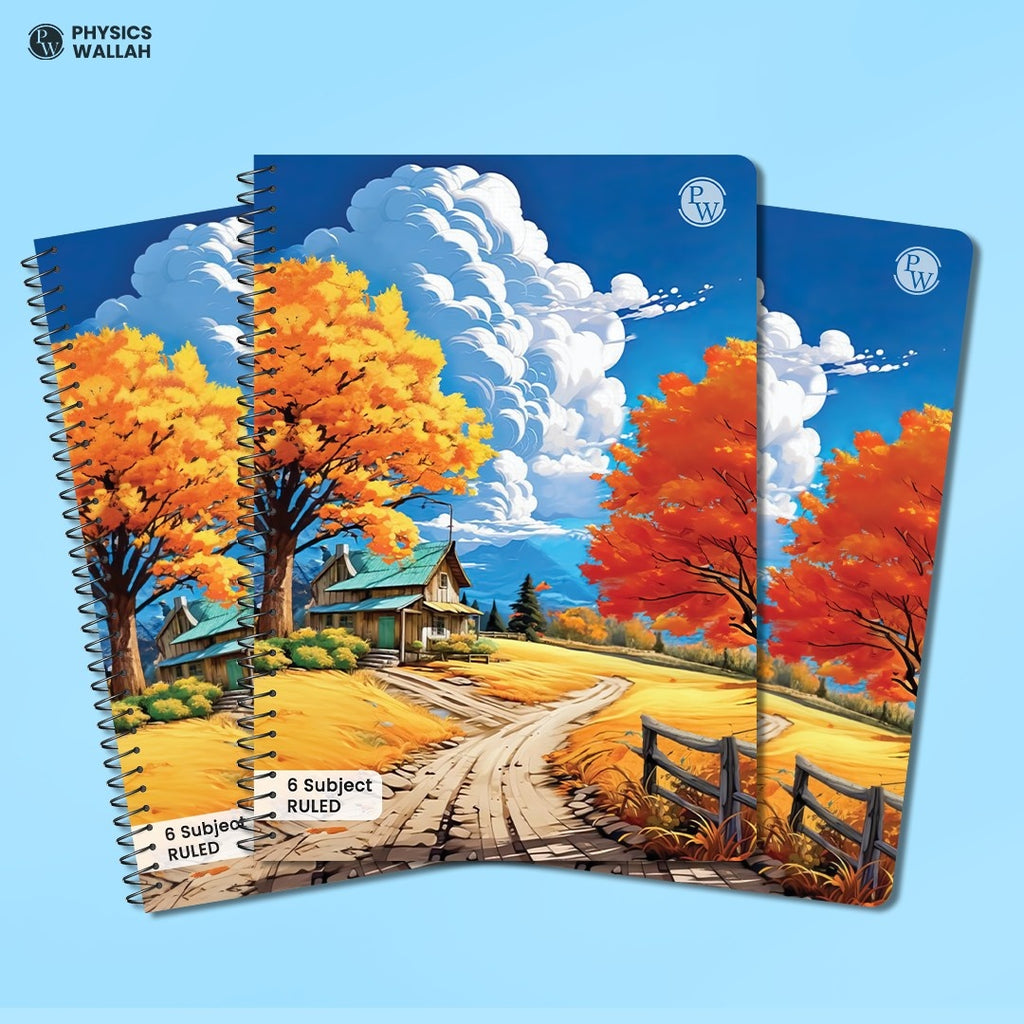 6 Subject Spiral Notebook | Set of 3 | 400 Pages | Ruled | PW Seasons