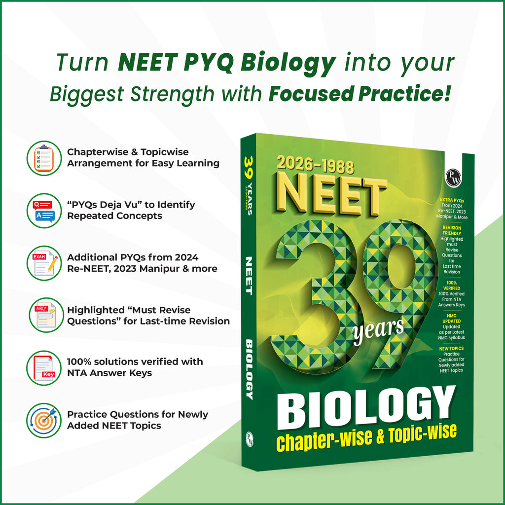 PW NEET PYQ 39 Years Biology For 2027 Exam | PYQ Deja Vu | Additional PYQs from Re-NEET and Other States | Chapterwise and Topicwise Solutions (2026-1988) with Highlighted Must Revise Questions