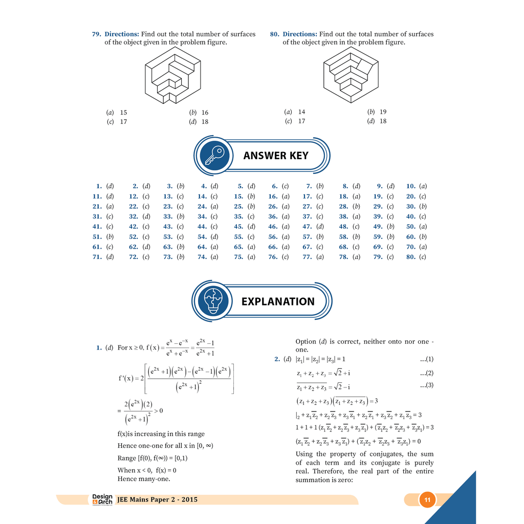 Design & Architecture 6 Previous Years' Solved Papers (2015 - 2020) JEE Mains Paper 2