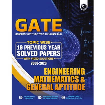 GATEWALLAH Engineering Mathematics & General Aptitude Topicwise Previous Year Solved Papers (2026 - 2008) with Video Solutions For 2027 Exams | Detailed Text Solutions