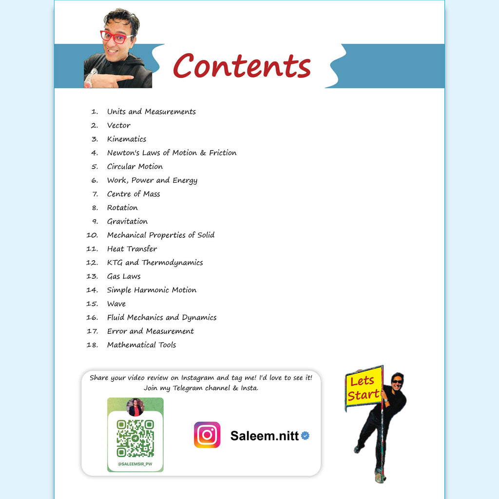 SKC Physics Crush Class 11 Handwritten Format Notes By Saleem Sir For JEE and NEET Exams (Hinglish Edition) | Most Important PYQs | From Basic to JEE Advanced via JEE/ NEET