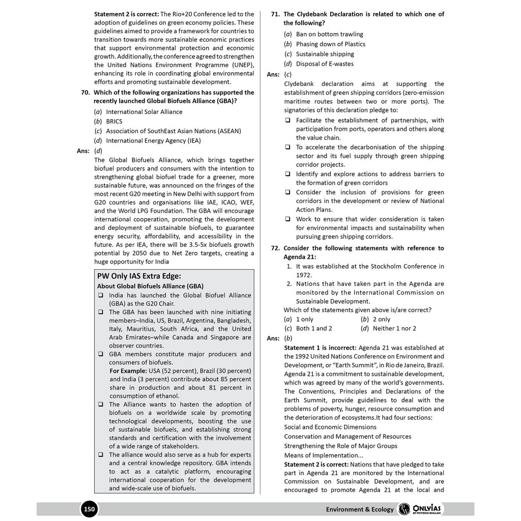 PW UPSC Mission Prelims Environment & Ecology Question Bank Chapterwise & Topicwise | 440+ Handpicked Questions & Important Topics Covered with Detailed Explanation
