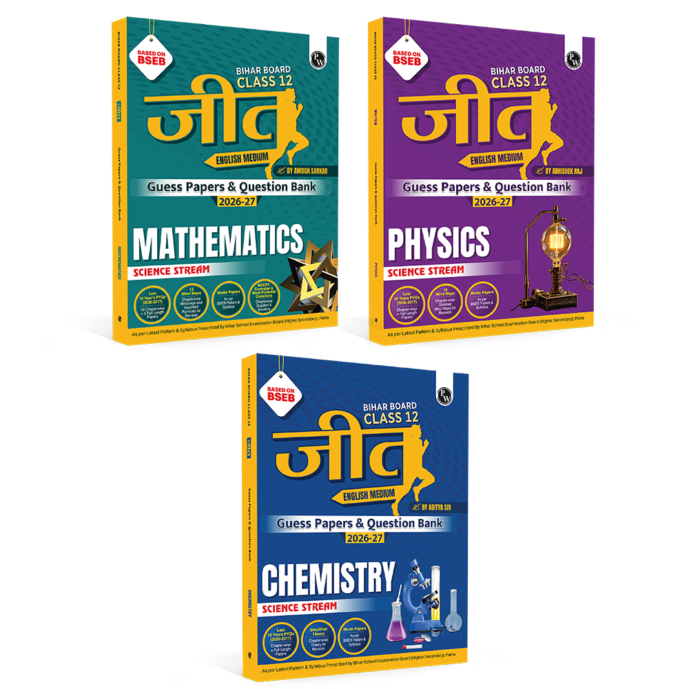 Bihar Board Class 12 JEET Guess Papers & Question Bank Physics, Chemistry, Maths Combo Set of 3 Books For 2026-27 Exam | Chapterwise Mind Maps & PYQs, Model Papers with OMR Sheet