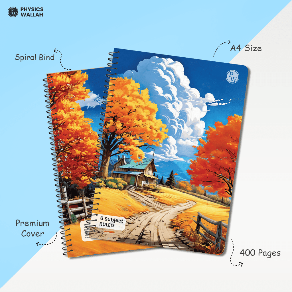 6 Subject Spiral Notebook | 400 Pages | Ruled | PW Seasons