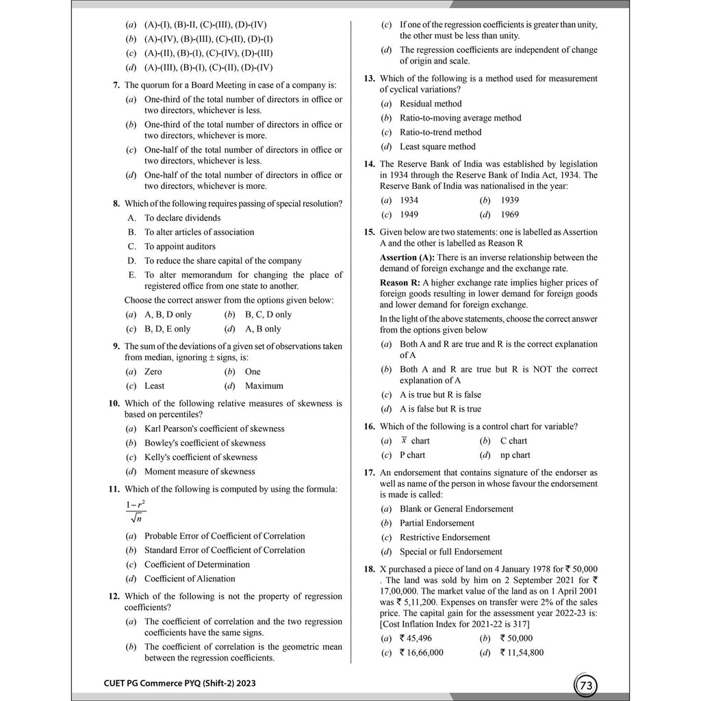 PW CUET PG Commerce PYQ 6 Years and Concept Theory Book (2026-2021) | Ideal for JMI, BHU, DU, & Other Central & Universities