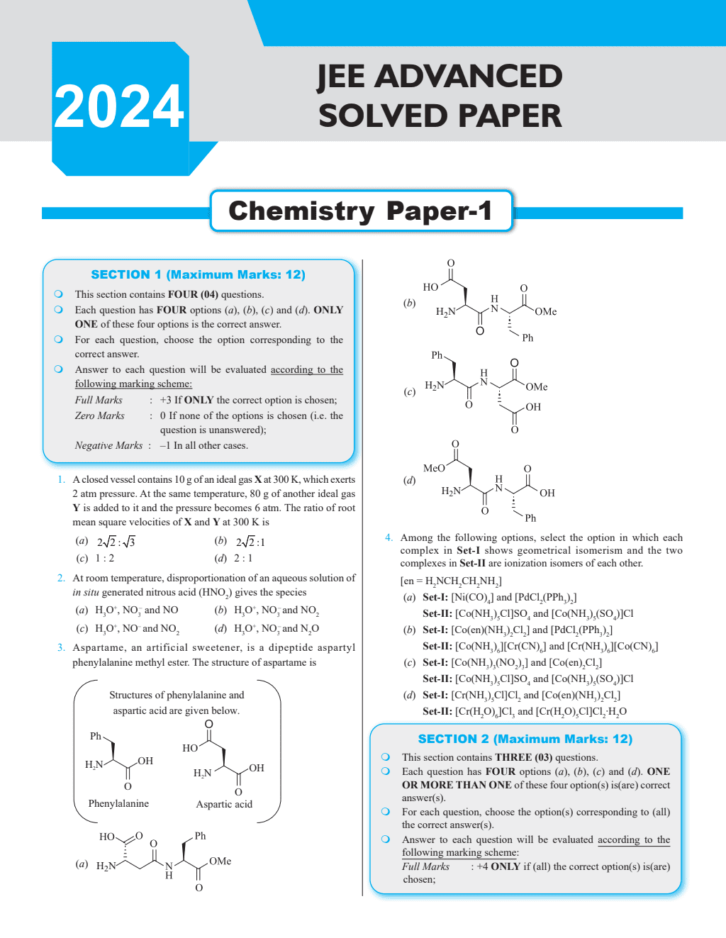 47 Years Chemistry Chapterwise and Topicwise Solved Papers PYQ of JEE Advanced 1978 to 2024