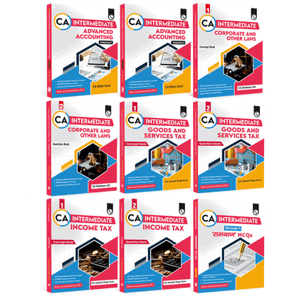 CA Intermediate Group 1 Combo Set of 9 Books l Latest Syllabus For May 2027 Exams