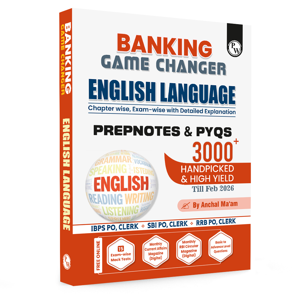 Banking Game Changer English Language Prepnotes & 3000+ PYQs By Anchal Ma'am For 2026-27 Exams | Chapterwise Theory with 15 Online CBT Tests | IBPS PO & Clerk, SBI PO & Clerk, RRB PO & Clerk Exams