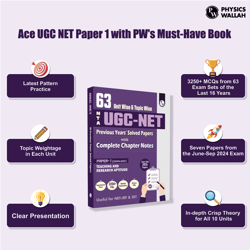 63 UGC NET Paper 1 Previous Year Solved Papers with Complete Chapter Notes I Unitwise and Topicwise | 16 Years PYQs upto September 2024 I NET, JRF, SET
