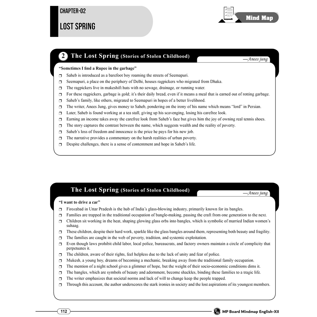 MP Board Mind Map Class 12th (Hindi Medium) | Science, Mathematics & English | Last Minute Revision Notes