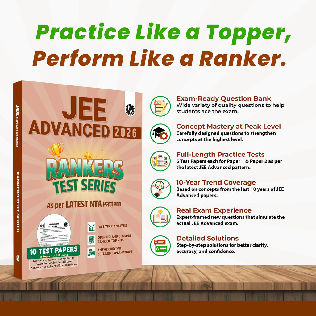 JEE Advanced Rankers Test Series 2026 As Per Latest Exam Pattern | 10 Mock Test (5 Paper I + 5 Paper II) | Elaborated Solutions with College Cutoff and Past Year Paper Analysis