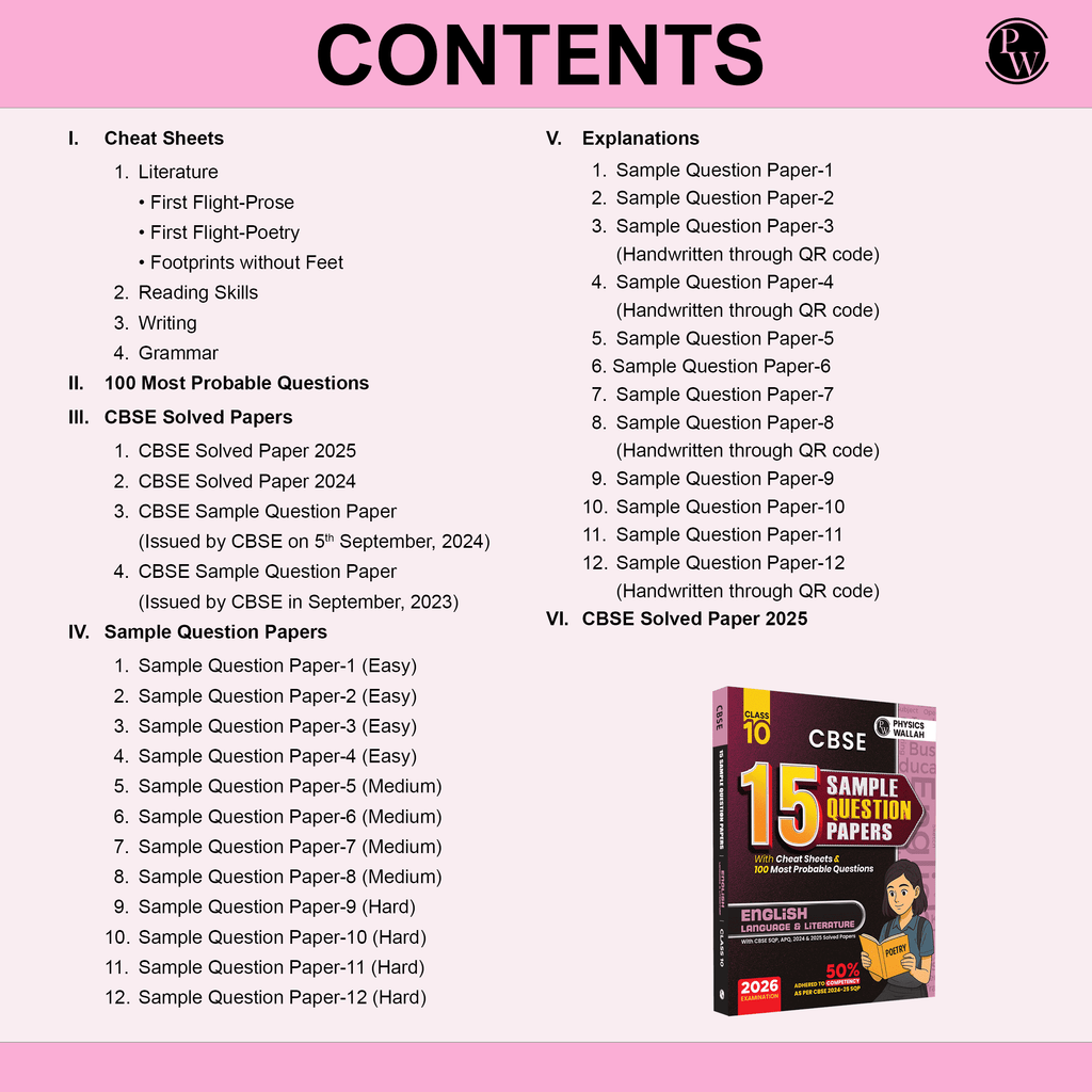 15 CBSE Sample Paper Class 10 English For 2026 Board Exam with 50 Percent Competency Based Questions 100 Most Probable Questions