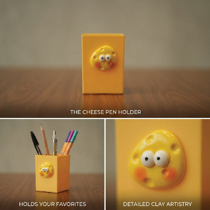 Study Desk Organizer | Writing Essentials Holder & Pen Stand for Students Yellow