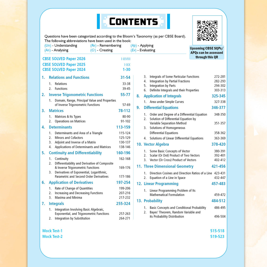 CBSE Question & Concept Bank (QCB) Class 12 Mathematics Chapter-wise and Topic-wise Solved Questions By Deepak Sir For 2027 Board Exams with 50% Competency Based Question