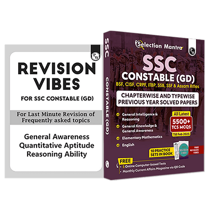 Selection Mantra For SSC Constable GD Exam 2026 Chapterwise and Typewise PYQs Till 2025 l GK, Reasoning, English and Elementary Maths) with 15 Practice Sets | Revision Vibes