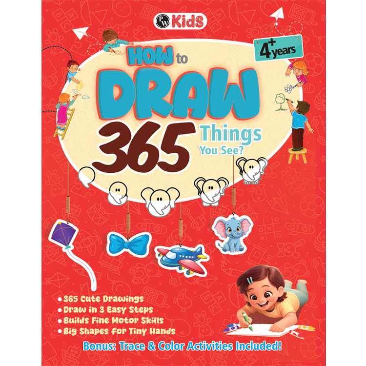 How to Draw Everything You See: 365 Drawing Book For Kids 4+ Years Old | Easy Step By Step Guide For Tracing & Coloring | Fun Themes-Animals, Fruits, Vegetables, Toys | Thoughtful Gift For Children