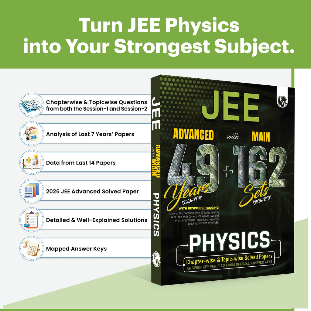 PW JEE Advanced 49 Years (2026-1978) with JEE Main 162 Sets Physics PYQs (2026-2019) | Chapterwise and Topicwise Solved Papers For JEE Main & Advanced 2027 Exams