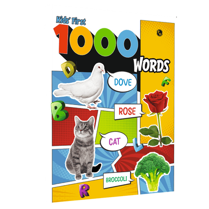 Kids First 1000 Words Book l 50 Topics with Engaging Picture Book for Early Learners and  Children Ages 1, 2, 3, 4, 5, 6 Years
