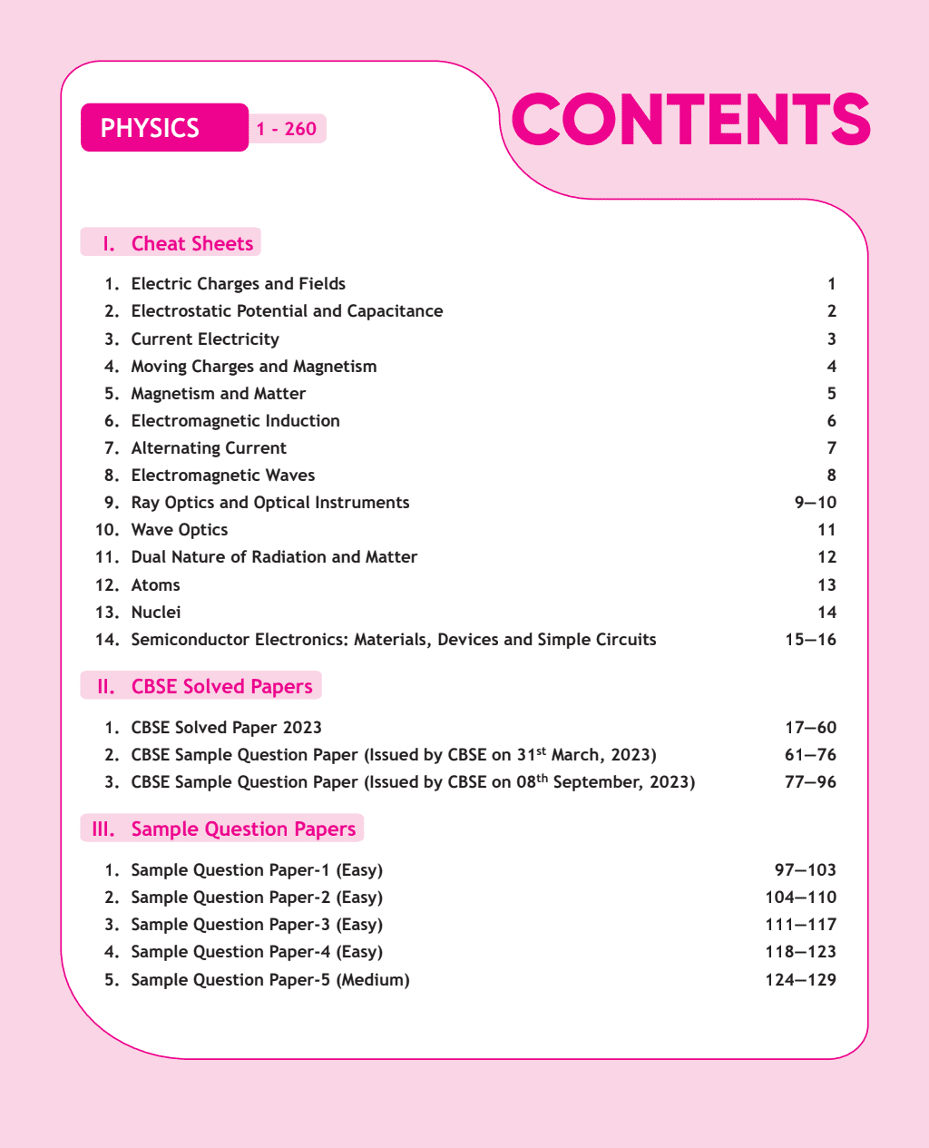 CBSE 15 Sample Question Papers Class 12 Physics for 2024 Exam (Mock Test Paper) Adhering to Competency - Based Learning | Embedded Videos and Cheat Sheet for Revision | PYQ 2023 Solved Paper
