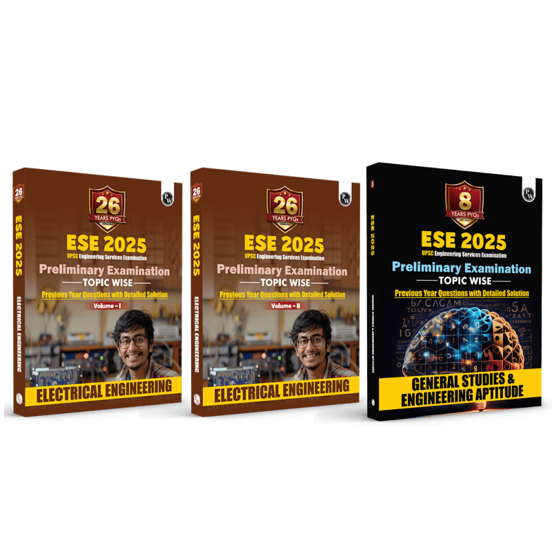 UPSC ESE Topicwise Previous Years Solved Questions Electrical Engineering Preliminary Examination Volume 1 & 2 and General Studies & Engineering Aptitude Combo Set of 3 Books