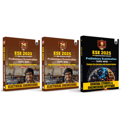 UPSC ESE Topicwise Previous Years Solved Questions Electrical Engineering Preliminary Examination Volume 1 & 2 and General Studies & Engineering Aptitude Combo Set of 3 Books