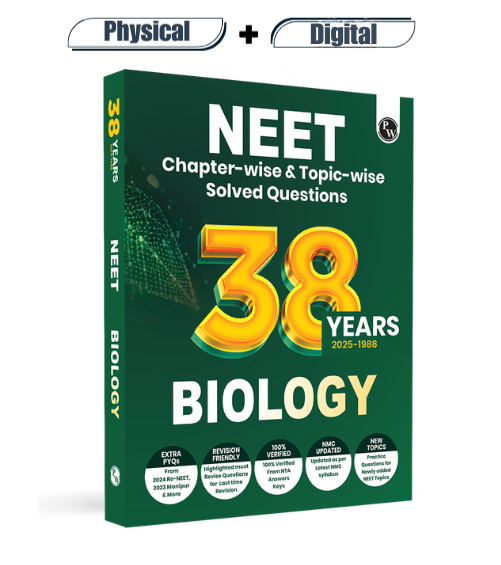 Digital Book + 38 Years NEET Previous Year Solved Question Papers Biology PYQ (2025 - 1988) Chapterwise Topicwise Solutions For NEET Exam 2026 with Newly Added Topics