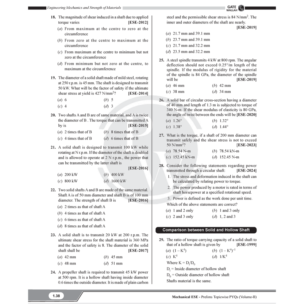 UPSC ESE Topicwise Previous Years Solved Questions Mechanical Engineering Preliminary Examination Volume 1 & 2 and General Studies & Engineering Aptitude Combo Set of 3 Books for 2026 Exams