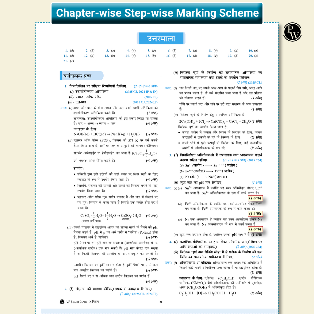 UP Board Phod Class 10 Science (Hindi) Question Bank Chapterwise with 13 Mind Maps and PYQs For 2026 Board Exam | 100 Most Probable Questions and Model Papers with OMR Sheet