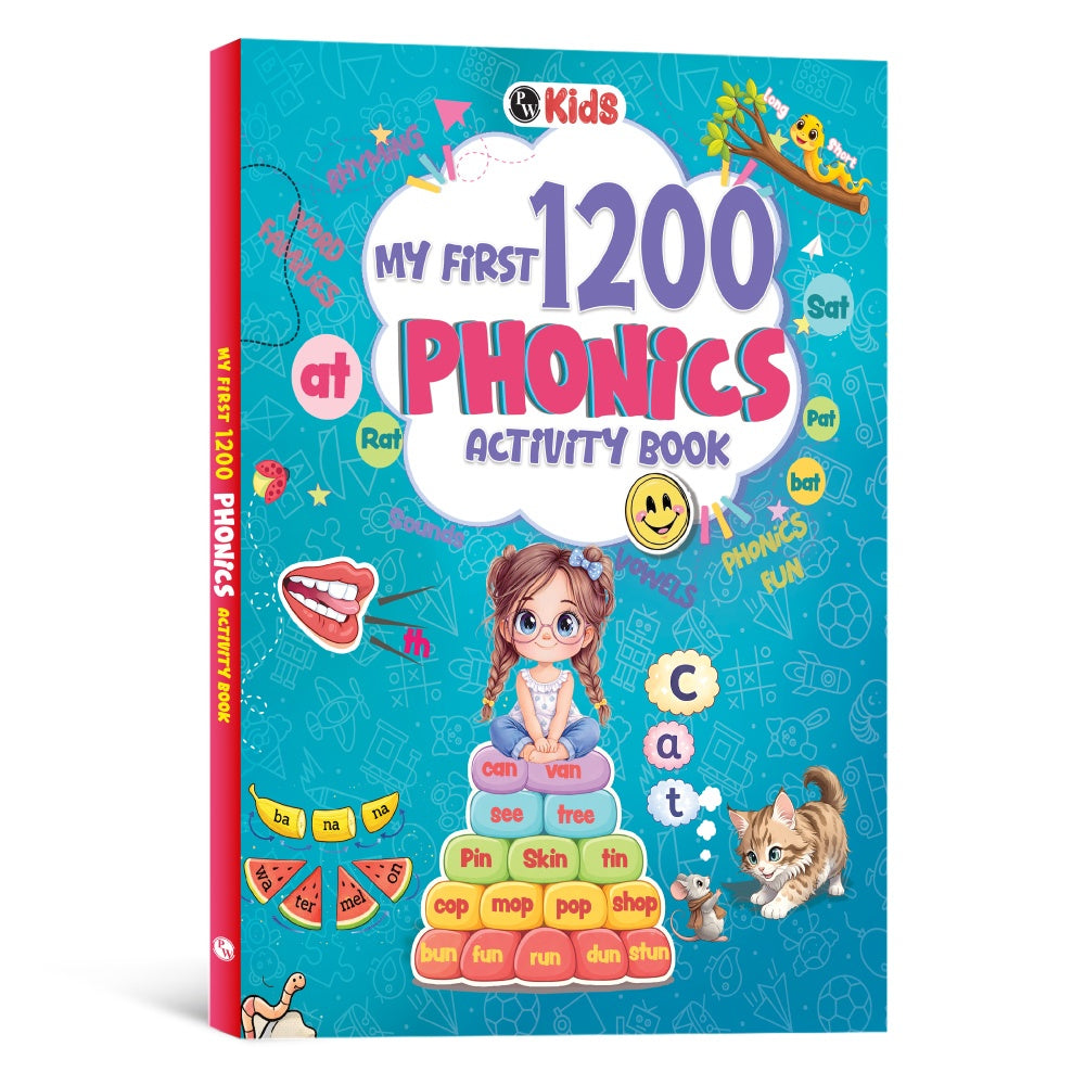 My First 1200 Phonics Activity Book For Kids | Learn Word Families, Short & Long Vowels, Alphabet & Special Sounds, Blending, Word Formatting & Sight Words | Montessori Activity Book For Kids