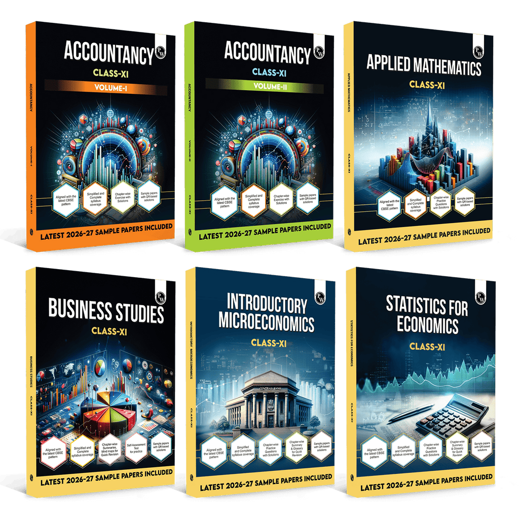 CBSE Class 11 Accountancy Volume 1 & 2, Statistics For Economics, Introductory Microeconomics, Business Studies & Applied Mathematics Combo Set of 6 Books For 2026-27 Exams