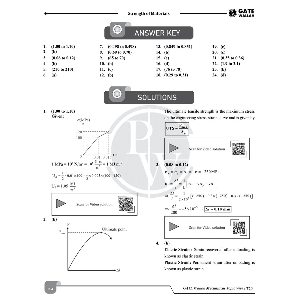 GATEWALLAH Mechanical Engineering Topicwise Previous Year Solved Papers (2026 - 2008) with Video Solutions For 2027 Exams | Detailed Text Solutions