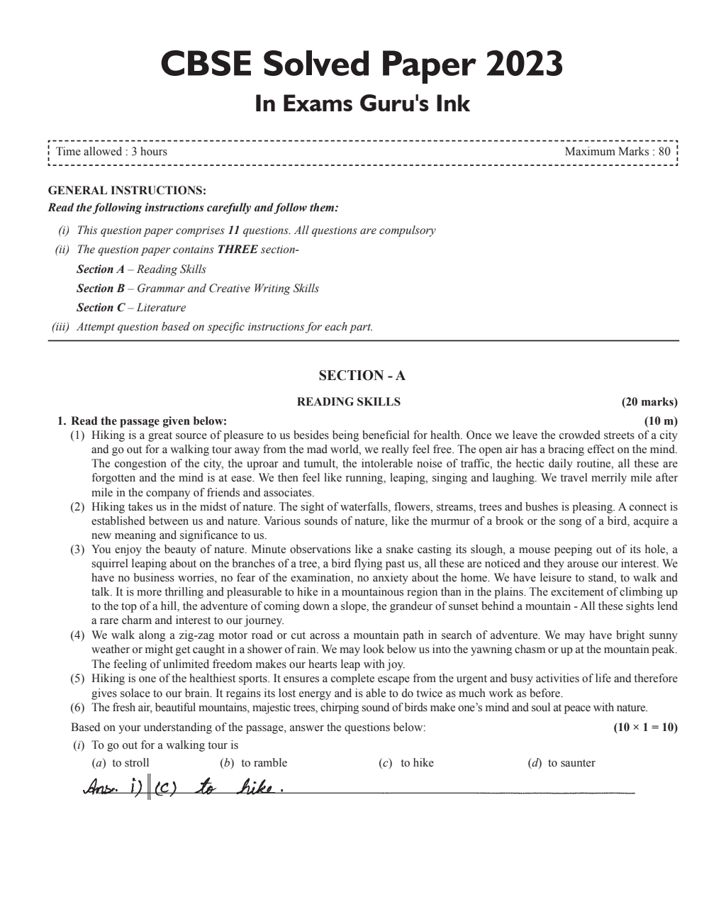 CBSE 15 Sample Question Papers Class 10 English for 2024 exam | PYQ 2023 Paper with Topper's Explanations, CBSE SQP & CBSE Additional Practice Questions with Marking Scheme | Cheat Sheets