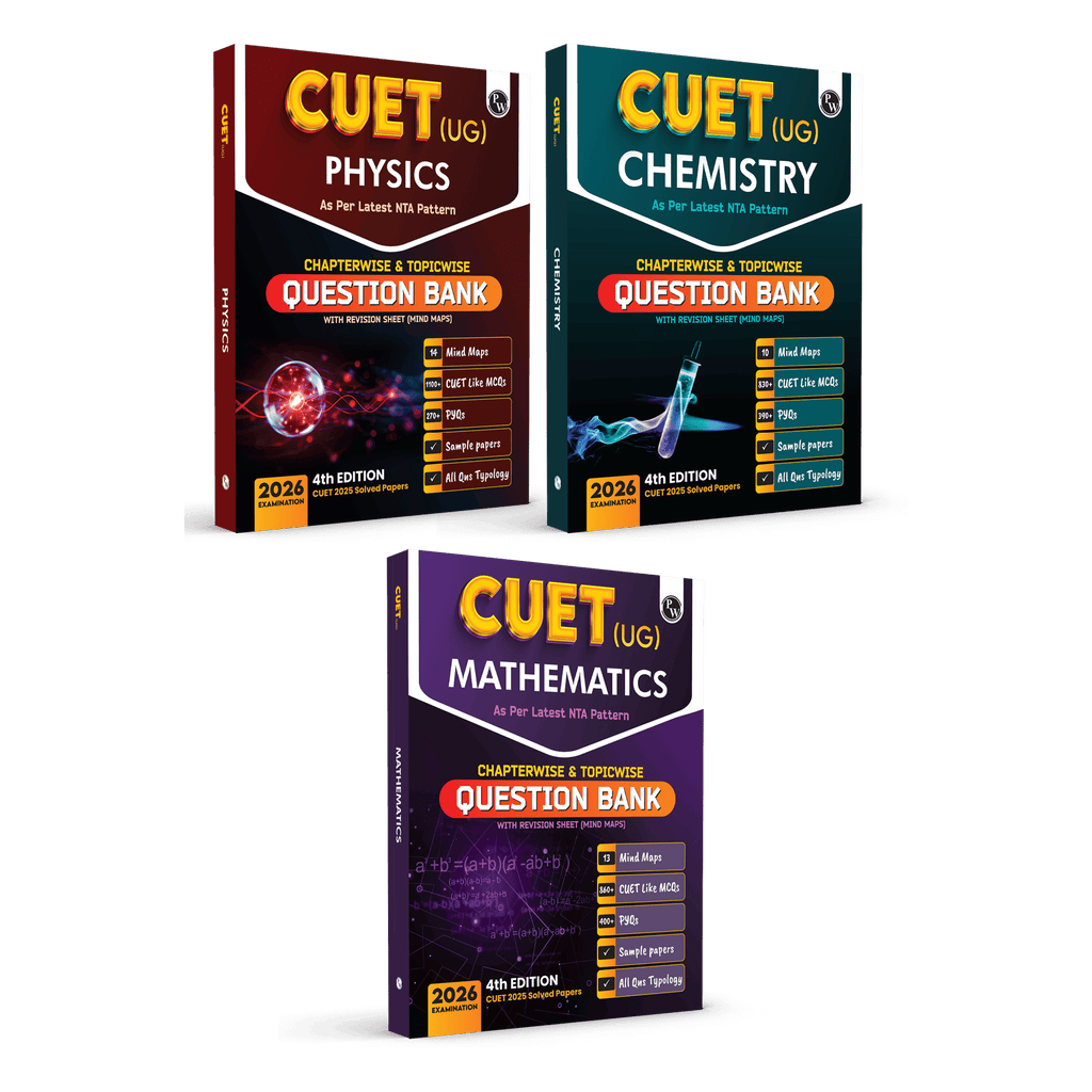 CUET (UG) Physics, Chemistry, Mathematics Combo Set of 3 Books Chapterwise & Topicwise Question Bank For 2026 Exam | Theory, Exercise, PYQ (2025-2022) & Mock Tests