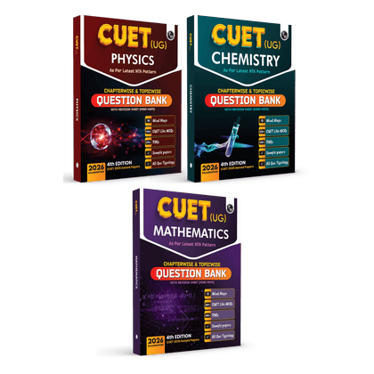 CUET (UG) Physics, Chemistry, Mathematics Combo Set of 3 Books Chapterwise & Topicwise Question Bank For 2026 Exam | Theory, Exercise, PYQ (2025-2022) & Mock Tests