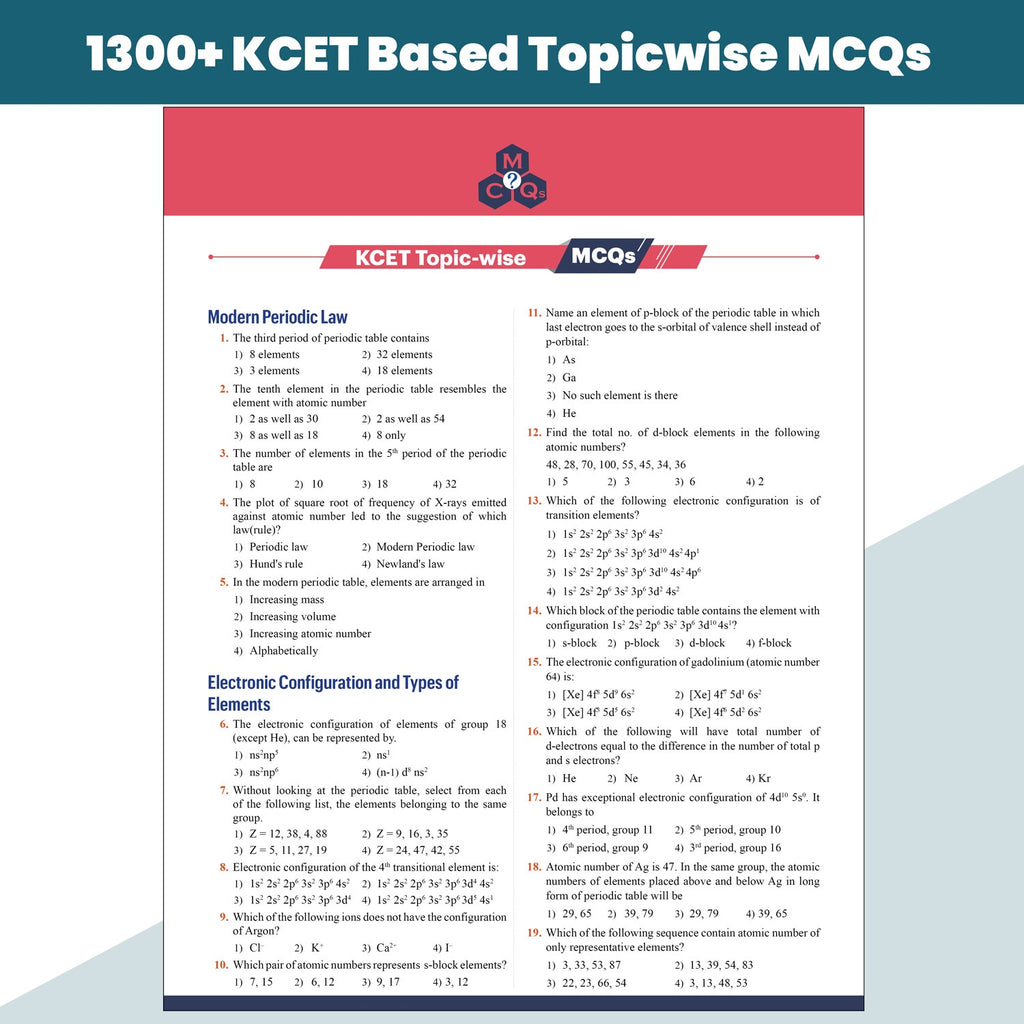 PW Karnataka CET (KCET) Objective NCERT Punch Chemistry For KCET 2027 Exam l Topicwise Theory with 2650+ MCQs | KCET 10 Years PYQs and Mock Tests