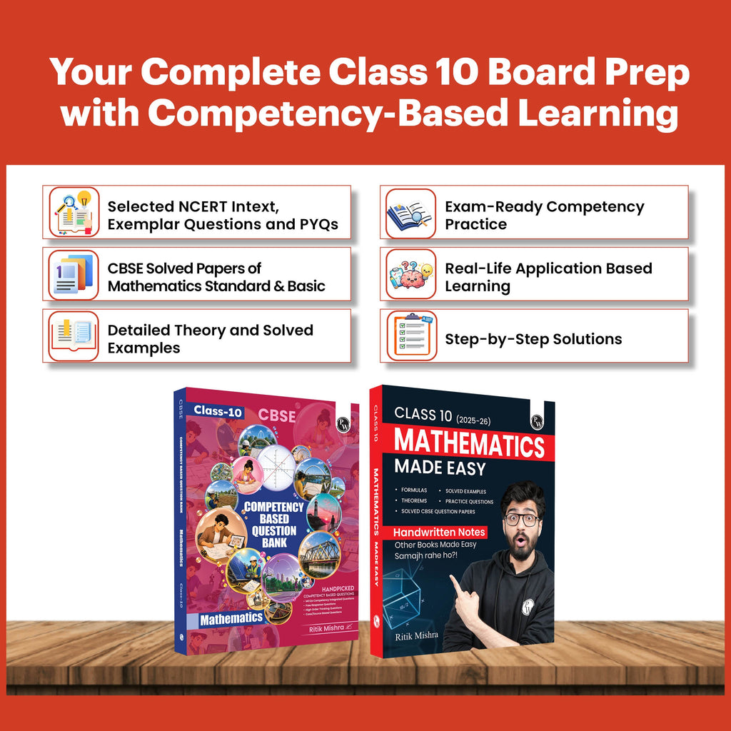 PW Competency Based Questions Class 10 & Handwritten Notes Mathematics By Ritik Sir (Set of 2) For 2027 Board Exams | 400+ Real Life Applications Based Questions & Quick Revision Notes