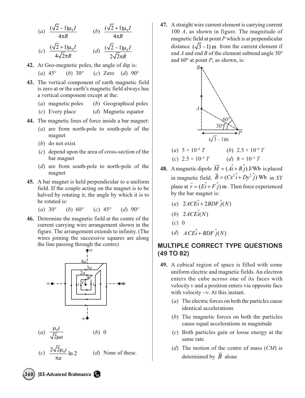 Brahmastra for JEE Advanced Physics Questions (JEE Advanced Ke Questions Ka Brahmastra) For 2024 Exam