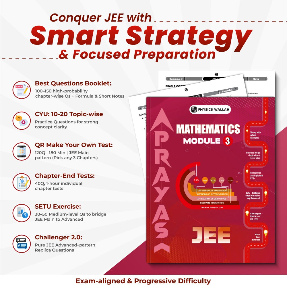 PW Prayas For JEE Main & Advanced Droppers Mathematics Modules with Solutions Combo Set of 8 Books (2026 Edition)