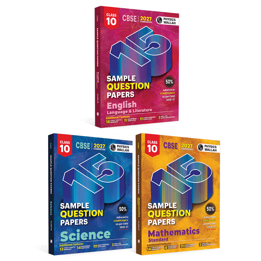 PW 15 CBSE Sample Papers Class 10 Science, Maths Standard and English For 2027 Board Exam (New Pattern) | CBSE Like Question Booklet and Answer Sheets, Marking Stickers